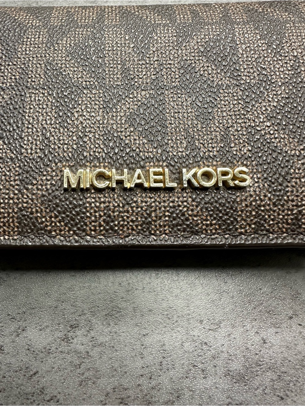 Michael Kors Signature MK Logo Wallet – Brown/Tan - Picture 2 of 6